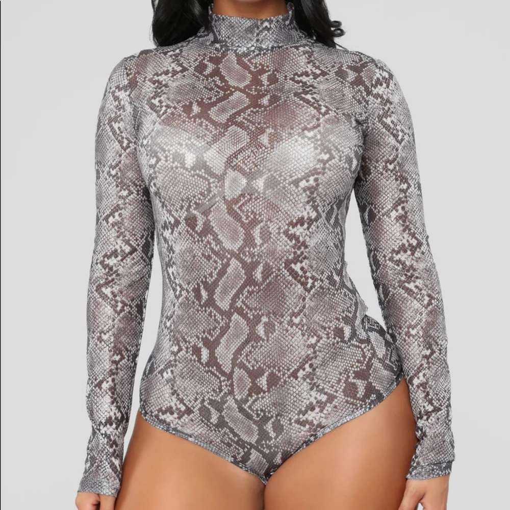 Fashion Nova Snake Mesh Top
